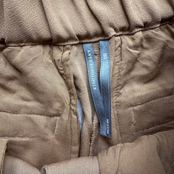 NWT Anthropologie Soft Pull-On Pants Khaki Tan Wide Leg‎ XXS - Picture 5 of 10